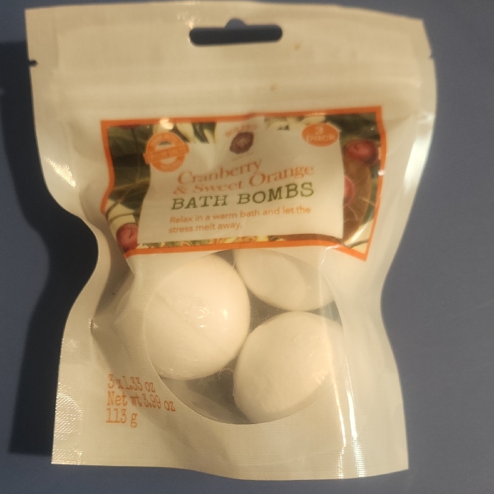 Cranberry & Sweet Orange Bath Bombs 3-Pack